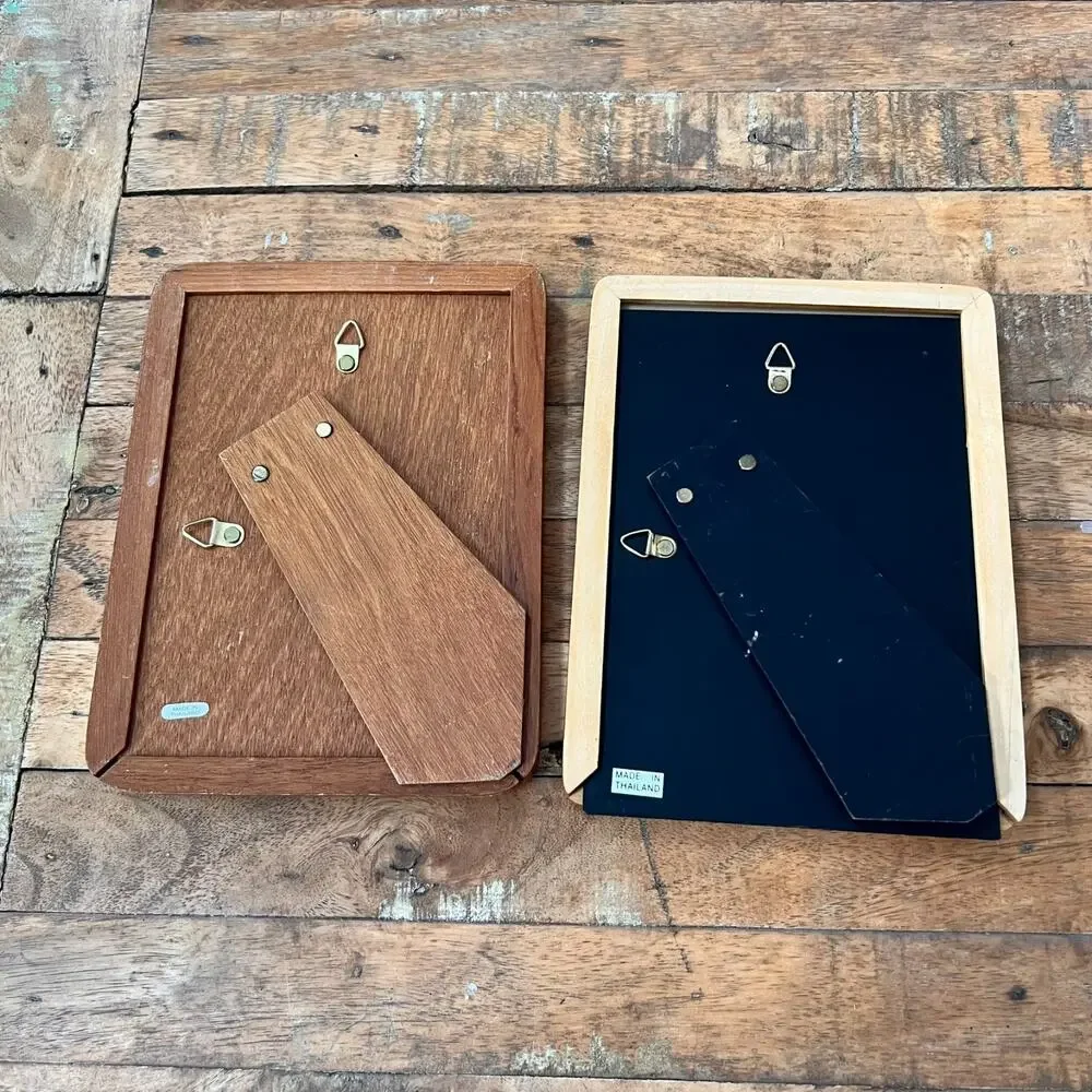 Vintage Teak Wood Photo Frames 6.5 x 4.5 Made In Thailand MCM
